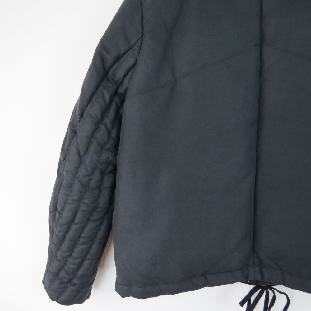 HELMUT LANG Women's Black Coated Cotton Down Puffer Coat L Outerwear - Picture 5 of 9